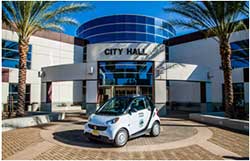 Photo of Smart car in front of City Hall
